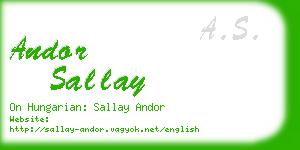 andor sallay business card